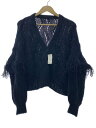 【中古】tunica/チュニカ/Smoke Knitted Cardigan/カーディガン/FREE/ナイロン/ネイビー【レディースウェア】