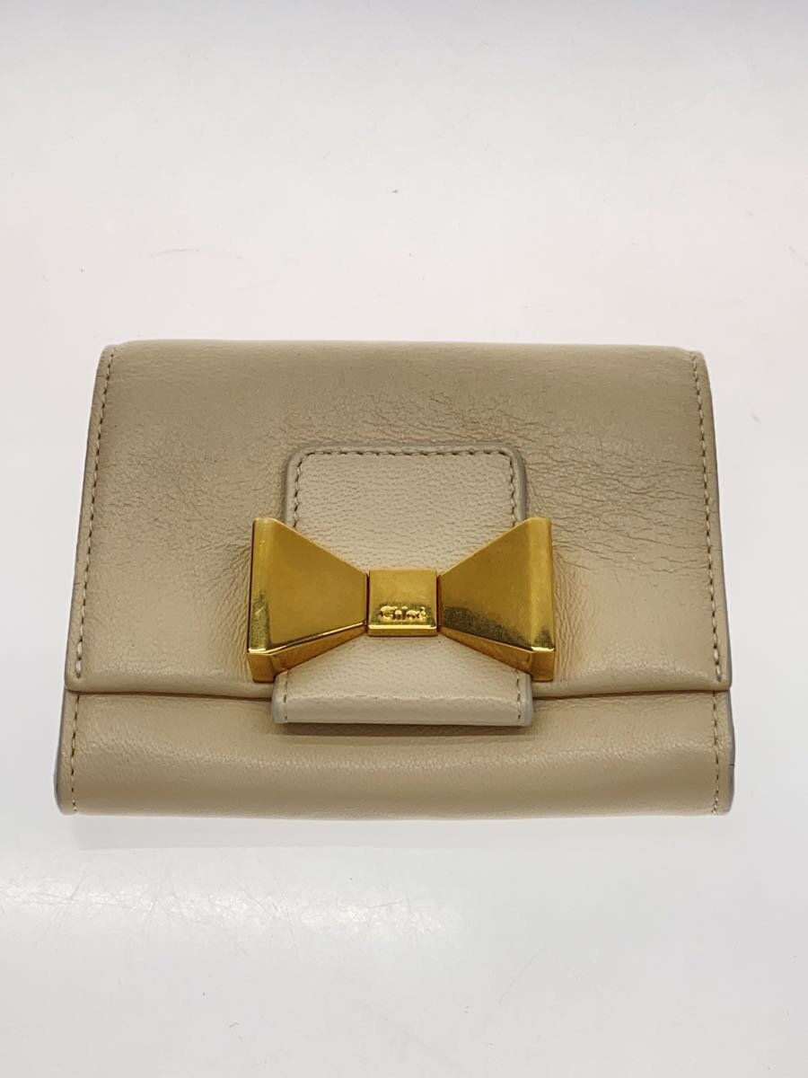 【中古】Chloe◆2つ折り財布/--/BEG/無地/レディース【服飾雑貨他】