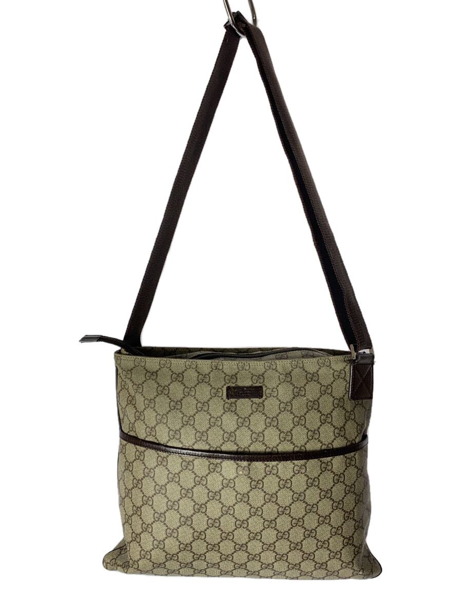 GUCCI - 【中古】GUCCI◆ショルダーバッグ_GGプラス/PVC/BEG/モノグラム【バッグ】