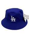 【中古】NEW ERA◆バケットハット/M/コットン/BLU/無地/メンズ【服飾雑貨他】