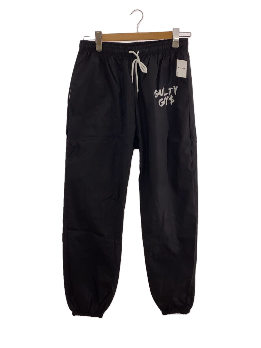 【中古】GUILTY GUYS◆オフィシャルナイロン/ボトム/XL/ナイロン/BLK/無地【メンズウェア】