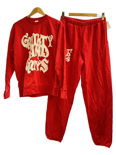 【中古】GUILTY GUYS◆セットアップ/XL/コットン/RED【メンズウェア】 【中古】GUILTY GUYS◆セットアップ/XL/コットン/RED【メンズウェア】