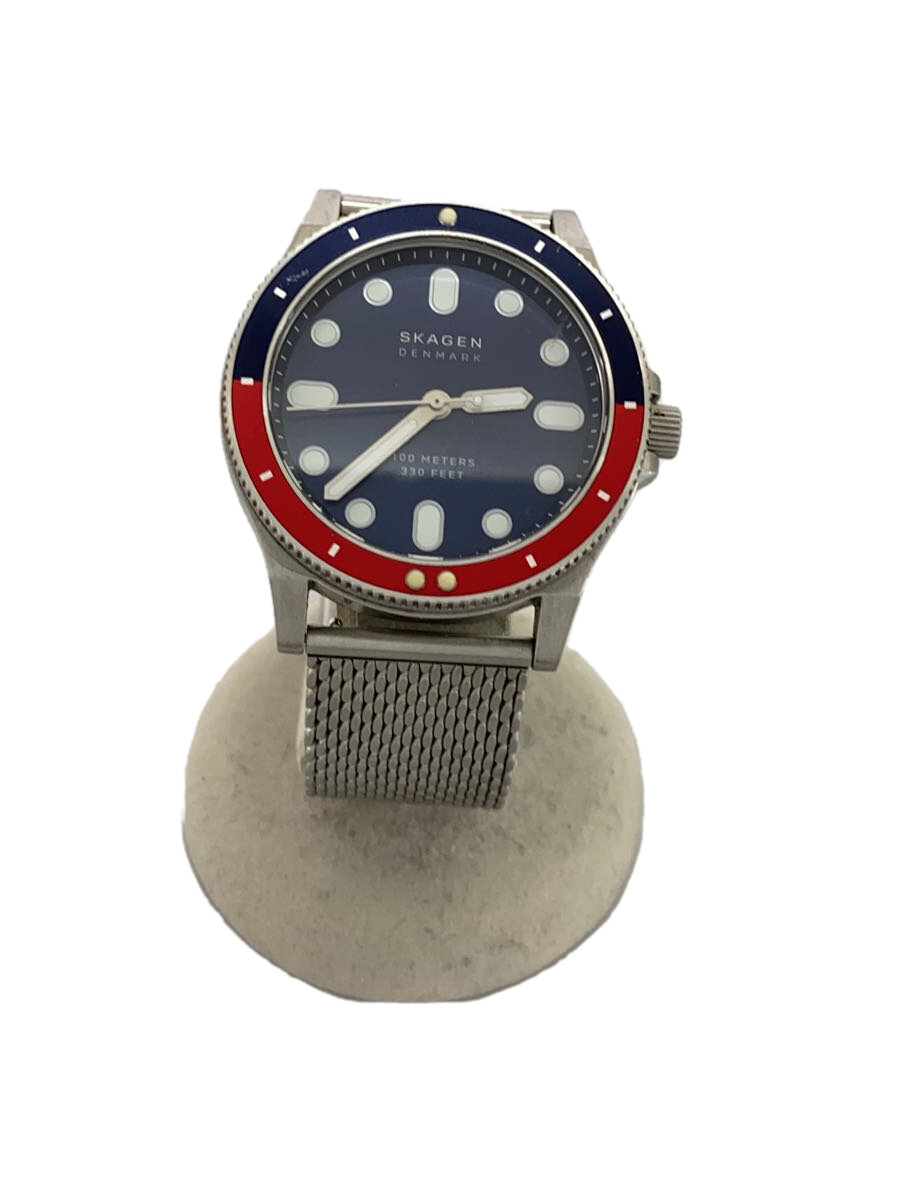 【中古】SKAGEN◆FISK/クォーツ腕時計/アナログ/ステンレス/NVY/SLV/SS/SKW6668【服飾雑貨他】