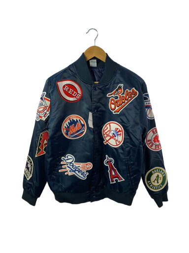 【中古】Majestic◆MLB/フルデコナイロンアワードジャケット/M/ナイロン/NVY/MM23-ML-8F38【メンズウェア】 【中古】Majestic◆MLB/フルデコナイロンアワードジャケット/M/ナイロン/NVY/MM23-ML-8F38【メンズウェア】