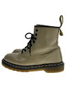 Dr.Martens◆ブーツ/6/レザー/ベージュ/1460/8ホール/白ステッチ/黒シューレース/