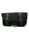 【中古】GUCCI◆ウエストバッグ_GGキャンバス_キャンバス_ブラック/キャンバス/BLK/総柄/ブラック【バッグ】