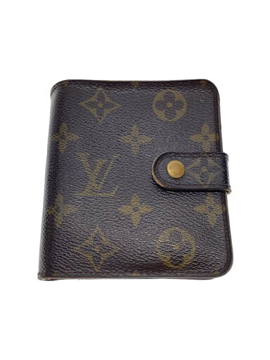 【中古】LOUIS VUITTON◆コンパクト・ジップ_モノグラム・キャンバス_BRW/PVC/BRW/レディース【服飾雑貨他】 【中古】LOUIS VUITTON◆コンパクト・ジップ_モノグラム・キャンバス_BRW/PVC/BRW/レディース【服飾雑貨他】