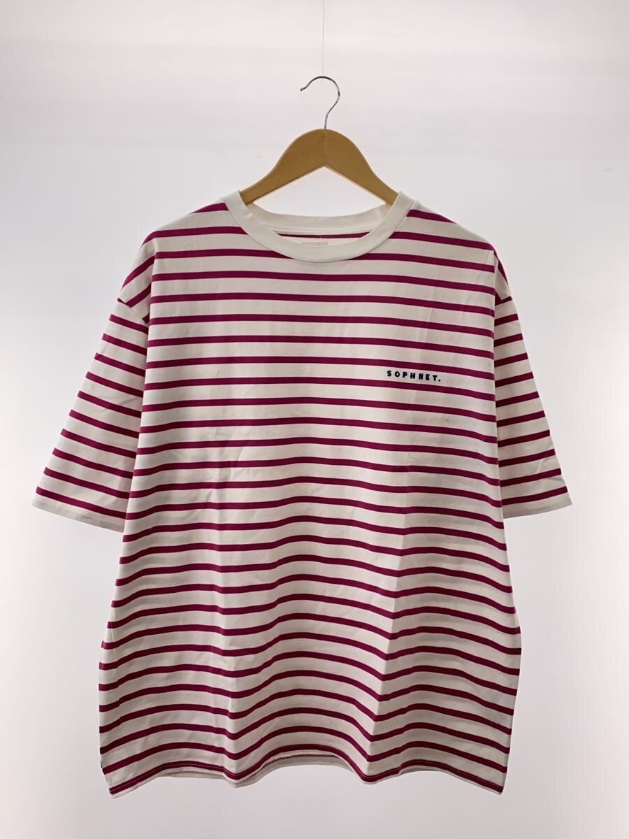 SOPHNET.◆Tシャツ/M/コットン/PNK/ボーダー/SOPH-222053//