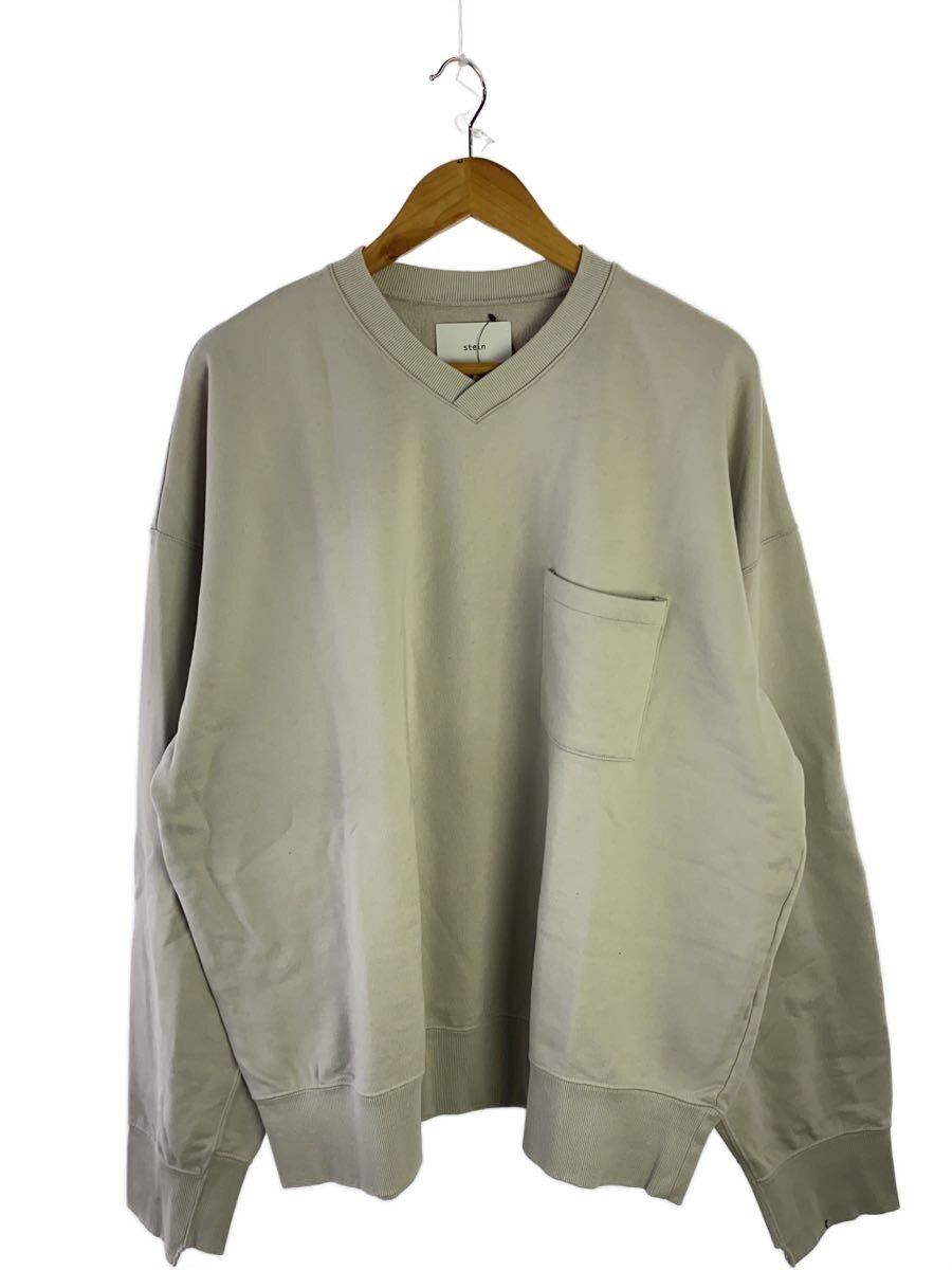 stein◆DIVIDE SLEEVE V NECK SWEAT/スウェット/L/コットン/GRY/ST.137