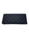 【中古】LOUIS VUITTON◆ポルト・フォイユ・ブラザ_ダミエ・グラフィット/--/BLK/メンズ【服飾雑貨他】(4)