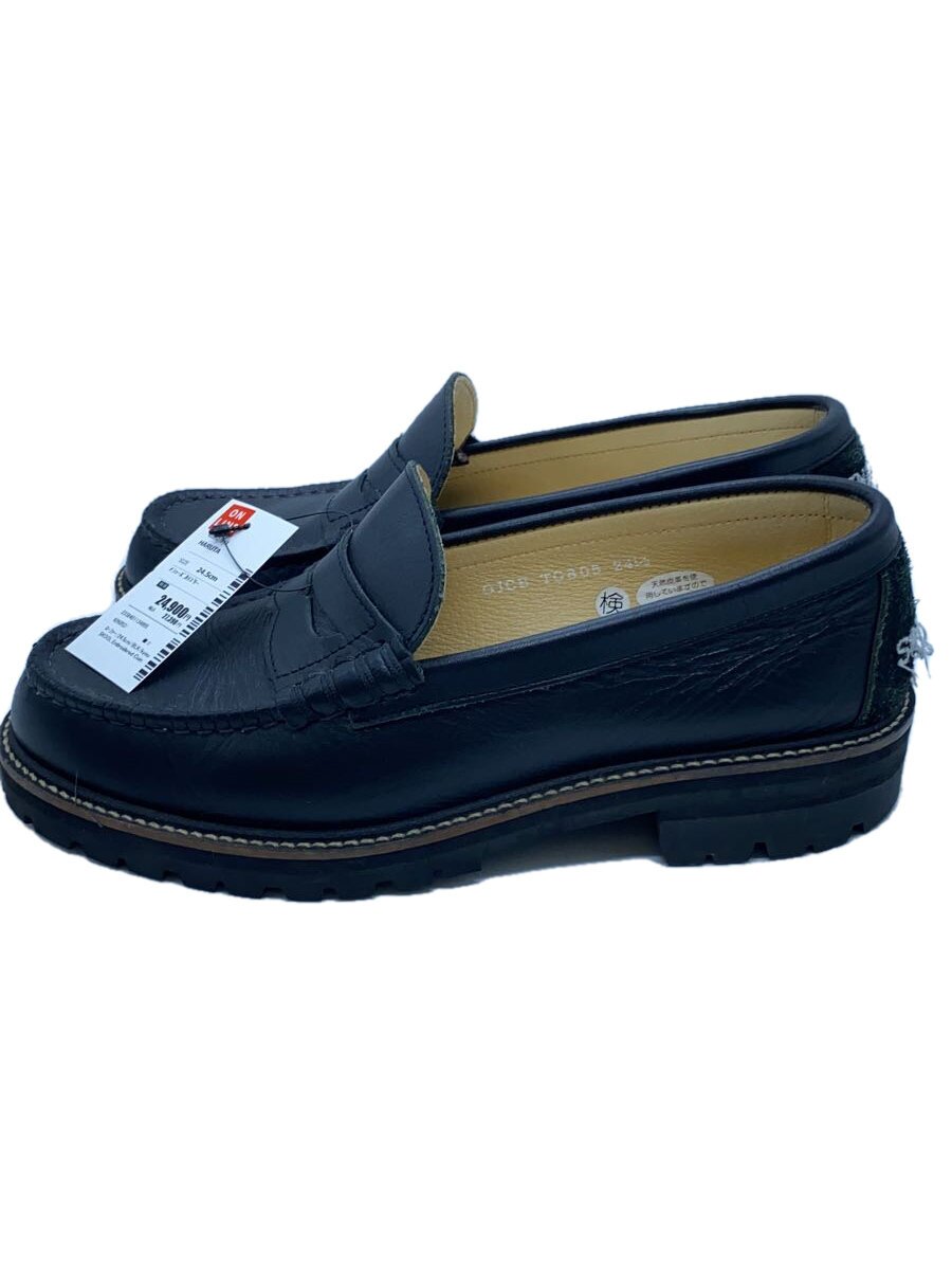 【中古】HARUTA◆ローファー/24.5cm/ブラック/kyou SKOOL Embroidered Coin Loafers【シューズ】