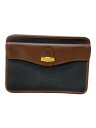 【中古】dunhill◆クラッチバッグ/MADE IN ITALY/バッグ/レザー/BRW/無地【バッグ】