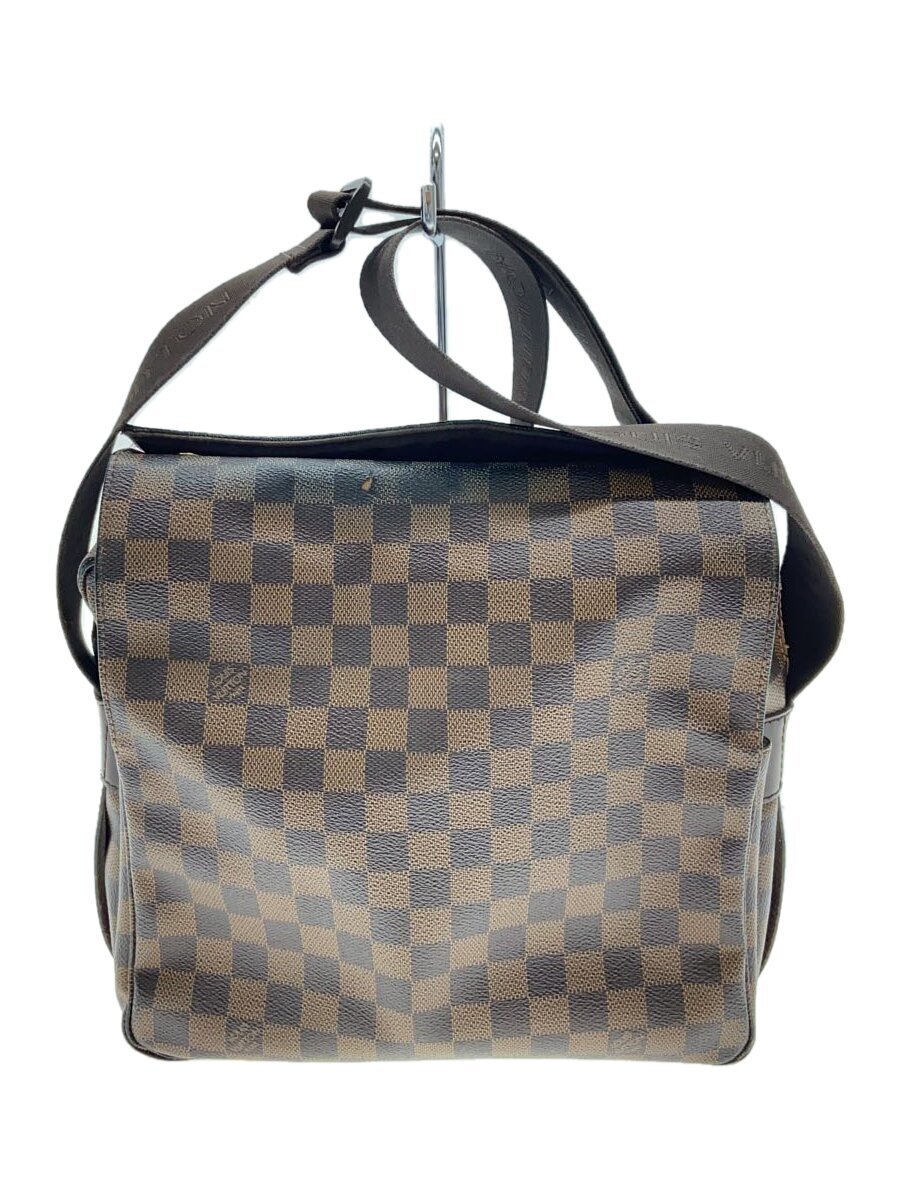 【中古】LOUIS VUITTON◆ナヴィグリオ_ダミエ・エベヌ_BRW/PVC/BRW/総柄【バッグ】