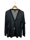 【中古】Needles◆V NECK CARDIGAN-POLY TRICOT CHIFFON/L/ポリエステル/BLK/OT255【メンズウェア】