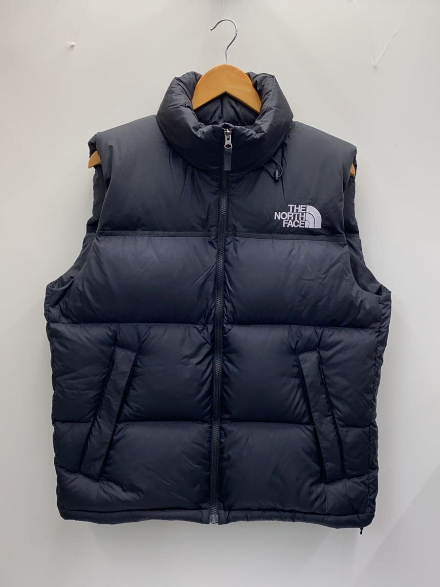 【中古】THE NORTH FACE◆NUPTSE VEST_ヌプシベスト/M/ナイロン/BLK/無地【メンズウェア】