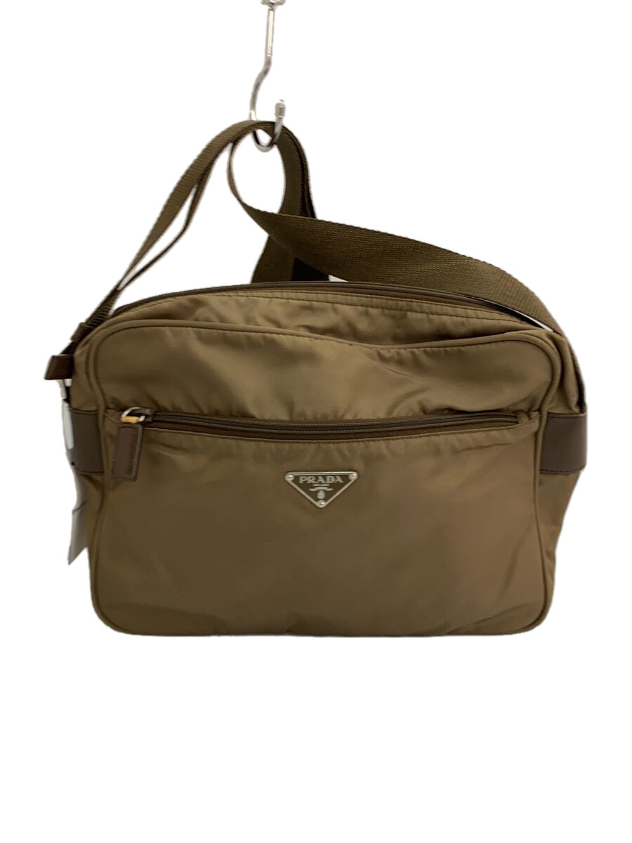 【中古】PRADA◆バッグ/ナイロン/ベージュ/無地/ななめがけ/ボディバッグ【バッグ】