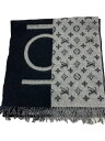 【中古】LOUIS VUITTON◆エシャルプ・LVスプリット_モノグラム/カシミア/GRY/総柄/メンズ【服飾雑貨他】