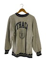 【中古】Champion◆90s/USA製/刺繍タグ/リンガー/カレッジ/ITHAKA/スウェット/XL/コットン/グレー【メンズウェア】