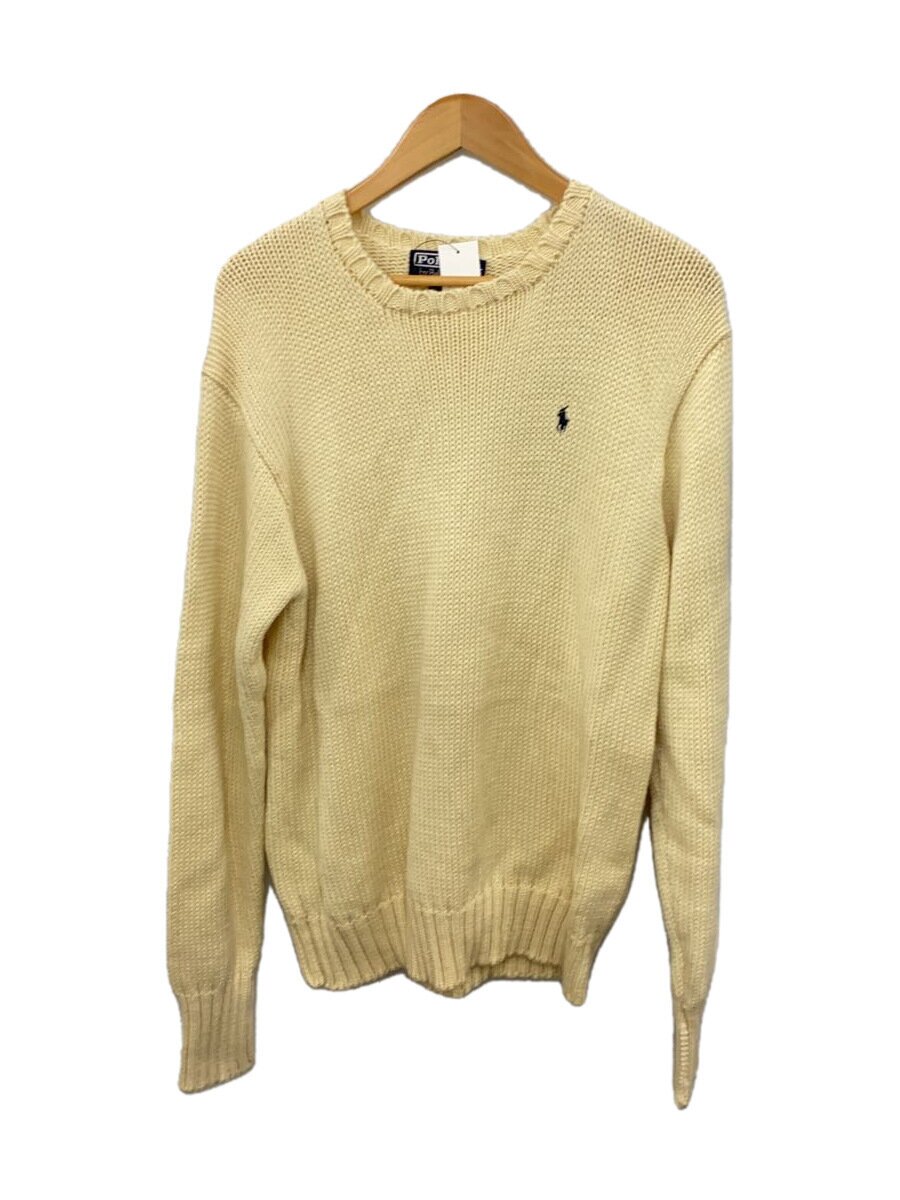 【中古】POLO RALPH LAUREN◆ニット・セーター(厚手)/L/ウール/YLW/日本製【メンズウェア】