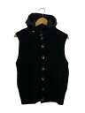 【中古】HERNO◆フーデットニットベスト/46/ウール/BLK/MC009UR-700048-9300【メンズウェア】
