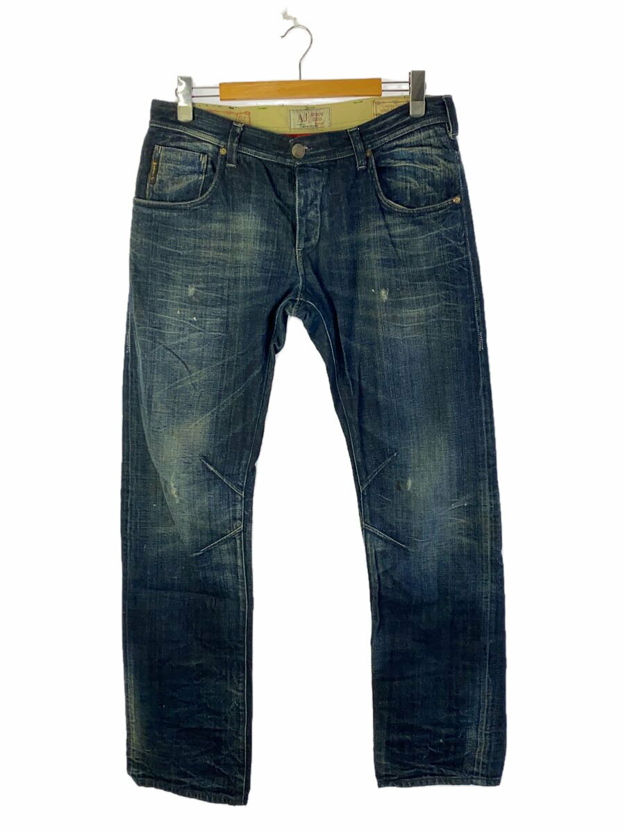 【中古】ARMANI JEANS◆ストレートパンツ/ボトム/デニム/34/コットン/IDG/0895【メンズウェア】