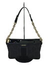 【中古】VERSACE◆ショルダーバッグ/キャンバス/BLK【バッグ】