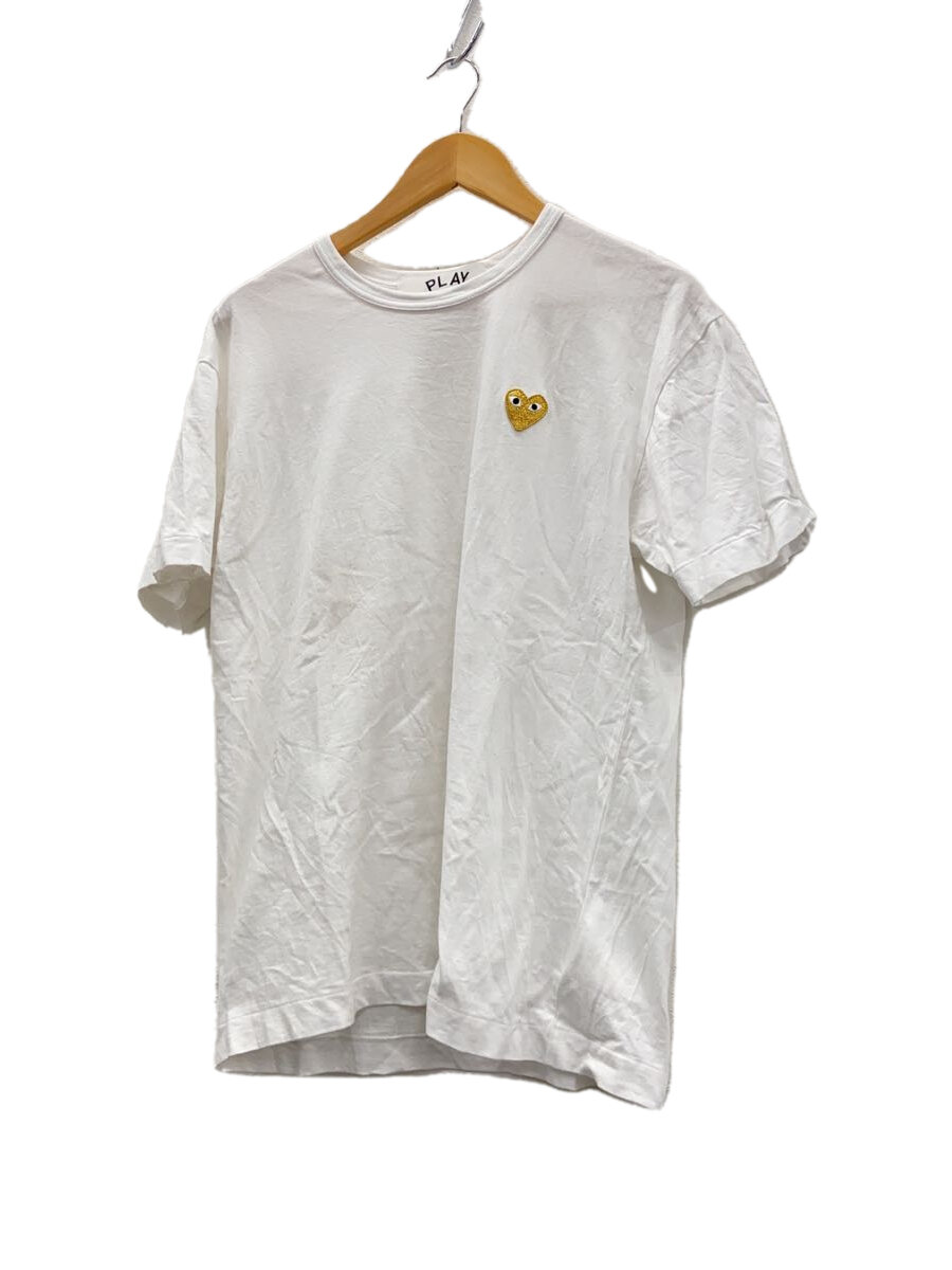 【中古】PLAY COMME des GARCONS◆Tシャツ/ワンポイントTシャツ/XL/コットン/WHT/AX-T216【メンズウェア】
