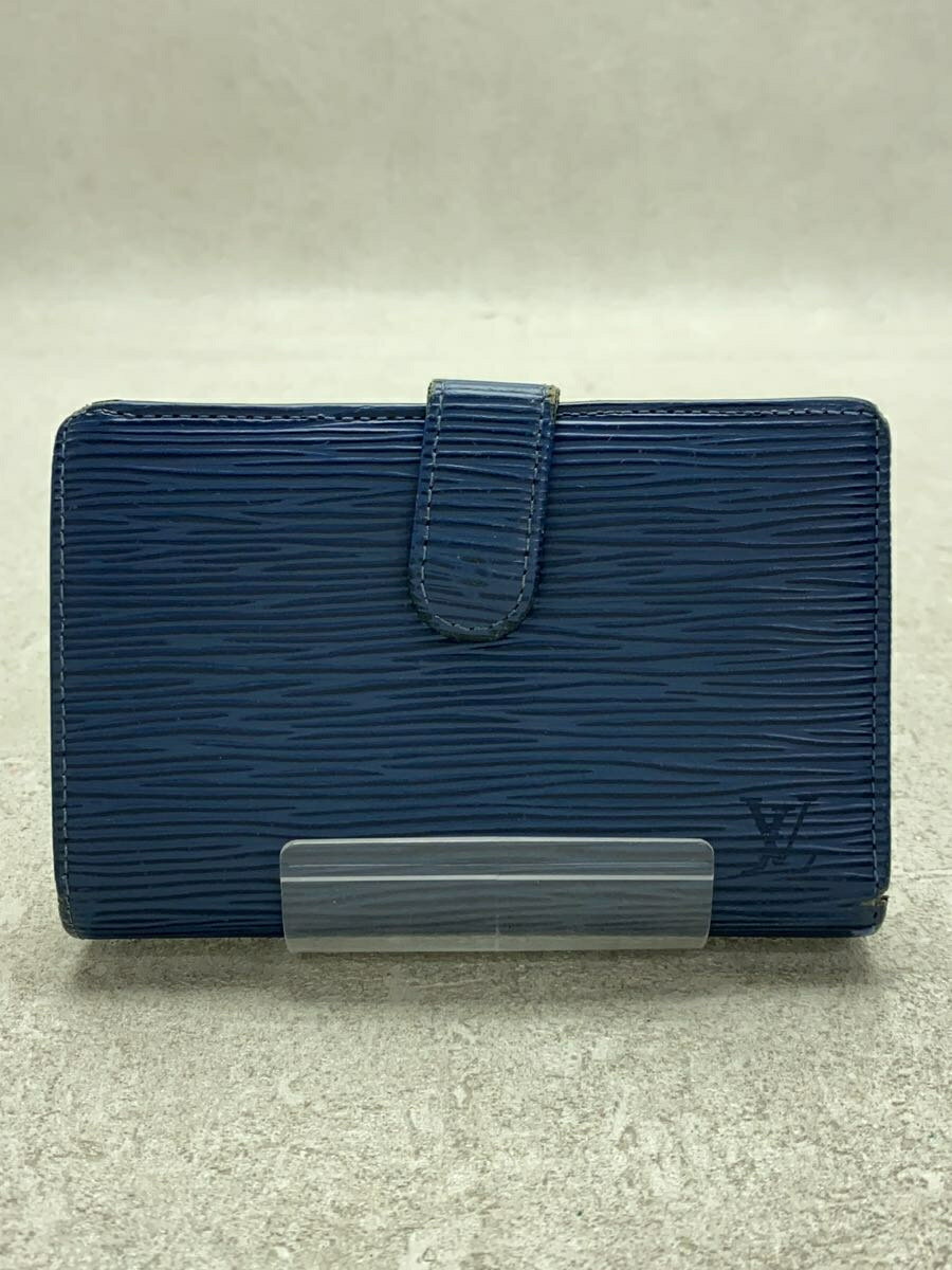 【中古】LOUIS VUITTON◆ポルト・モネ・ビエ・ヴィエノワ_エピ_BLU/レザー/BLU/レディース【服飾雑貨他】