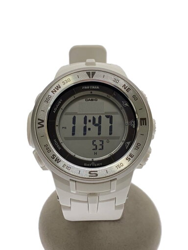 【中古】CASIO◆ソーラー腕時計・PROTREK/デジタル/ラバー/BLK/WHT/SS【服飾雑貨他】 【中古】CASIO◆ソーラー腕時計・PROTREK/デジタル/ラバー/BLK/WHT/SS【服飾雑貨他】