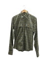 【中古】PRADA◆長袖シャツ/38/コットン/GRN/チェック【メンズウェア】