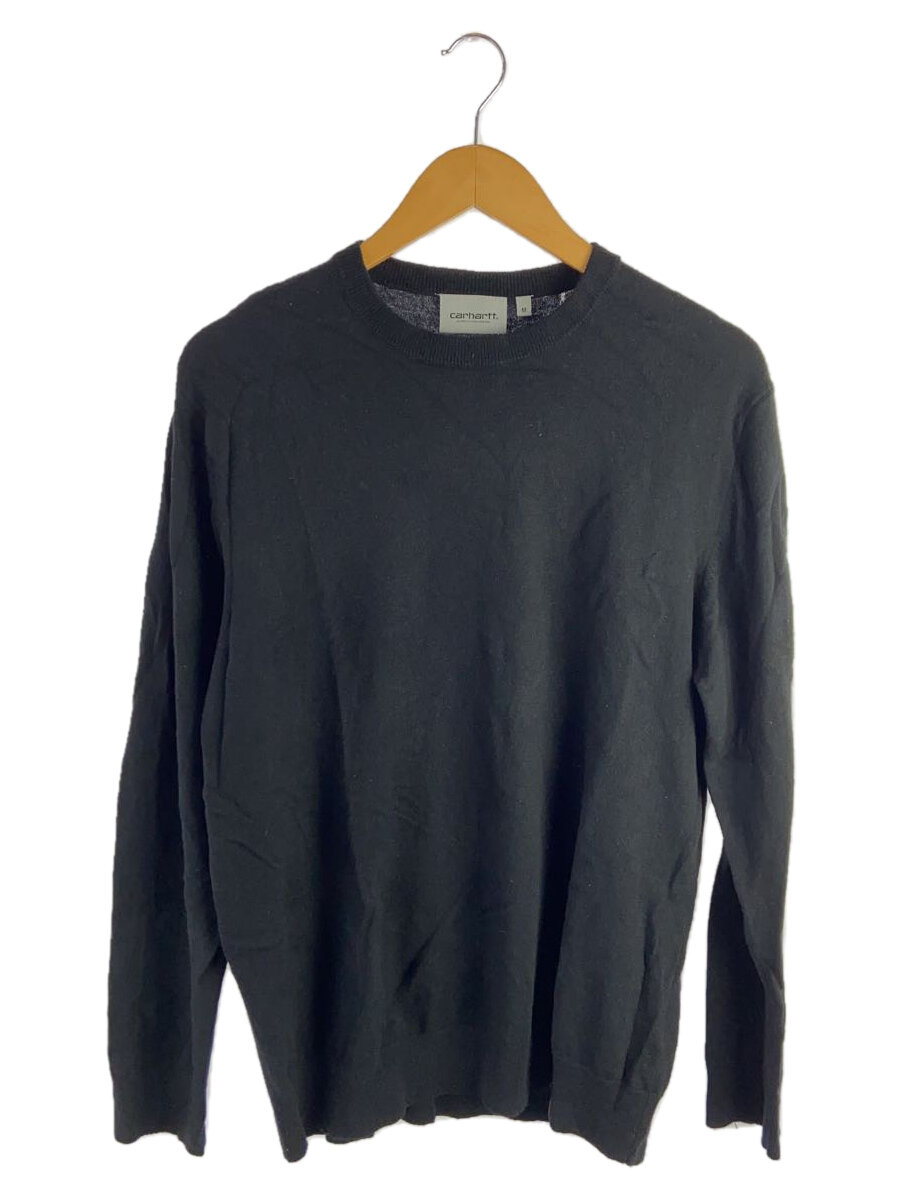 【中古】Carhartt◆ニット・セーター(薄手)/M/ウール/BLK【メンズウェア】