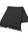 【中古】GUCCI◆マフラー/ウール/BLK/メンズ【服飾雑貨他】