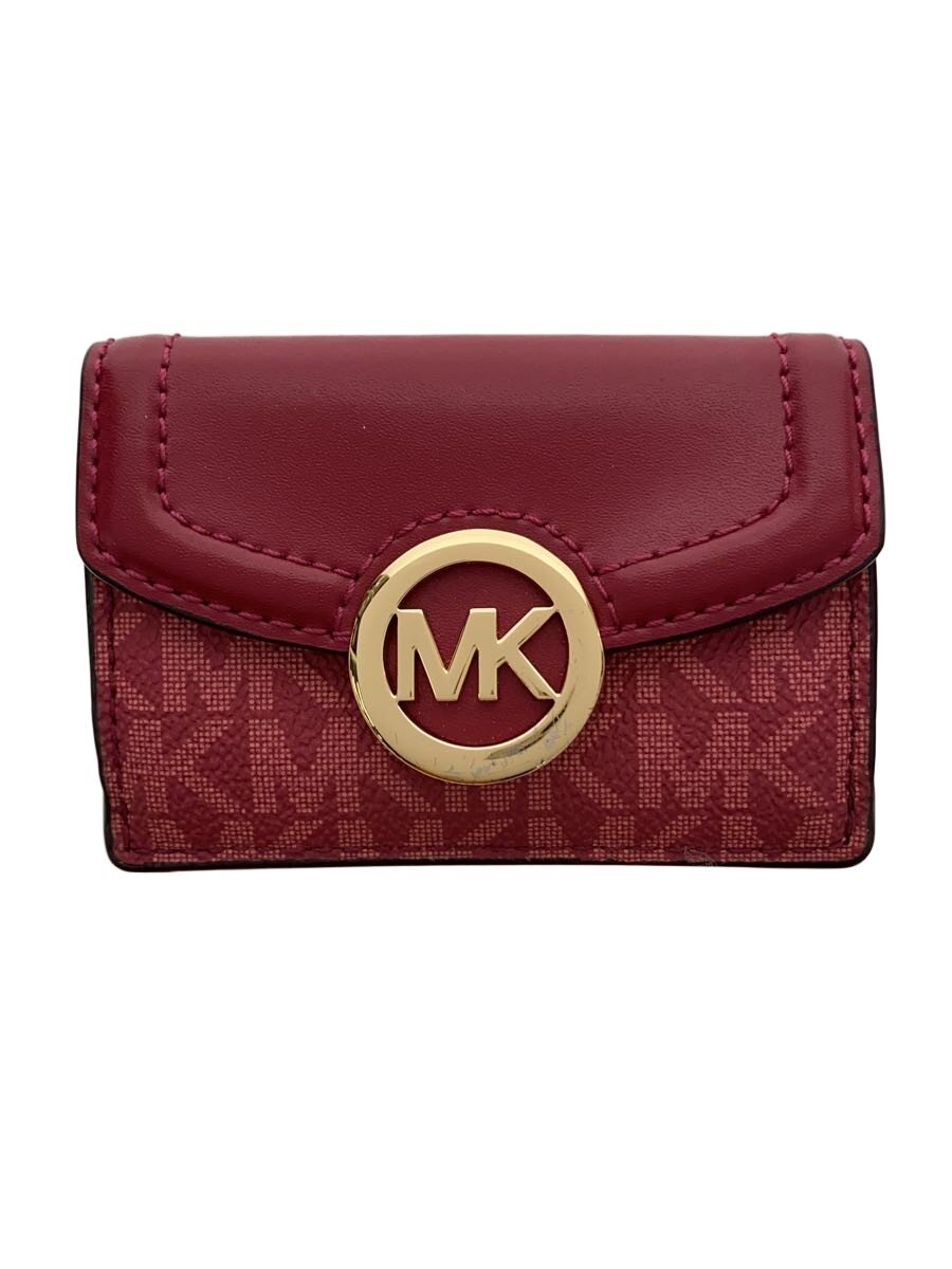 【中古】MICHAEL KORS◆3つ折り財布/レザー/RED/レディース/35T0GFTP5B【服飾雑貨他】