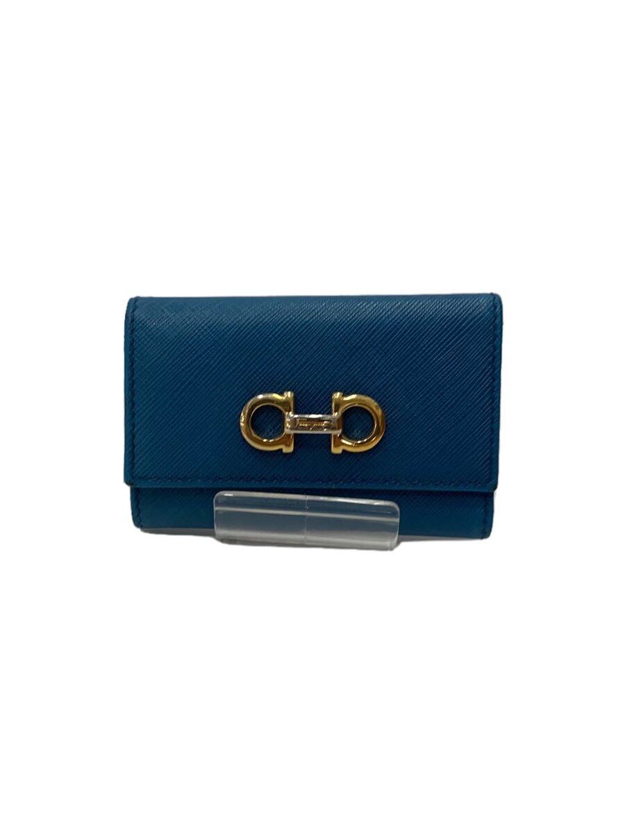 【中古】Salvatore Ferragamo◆キーケース/レザー/BLU/レディース/キーリング無し【服飾雑貨他】