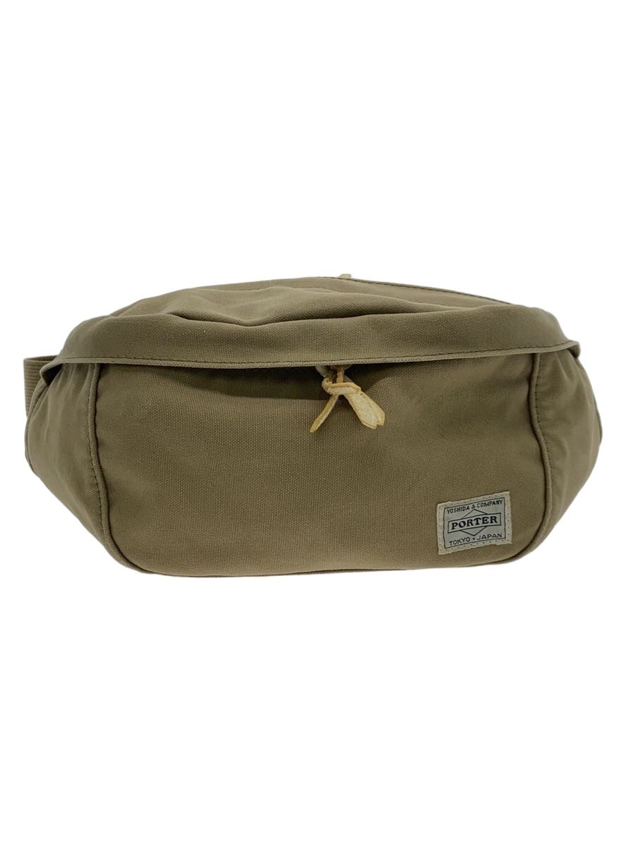 【中古】PORTER◆ウエストバッグ/キャンバス/BEG【バッグ】