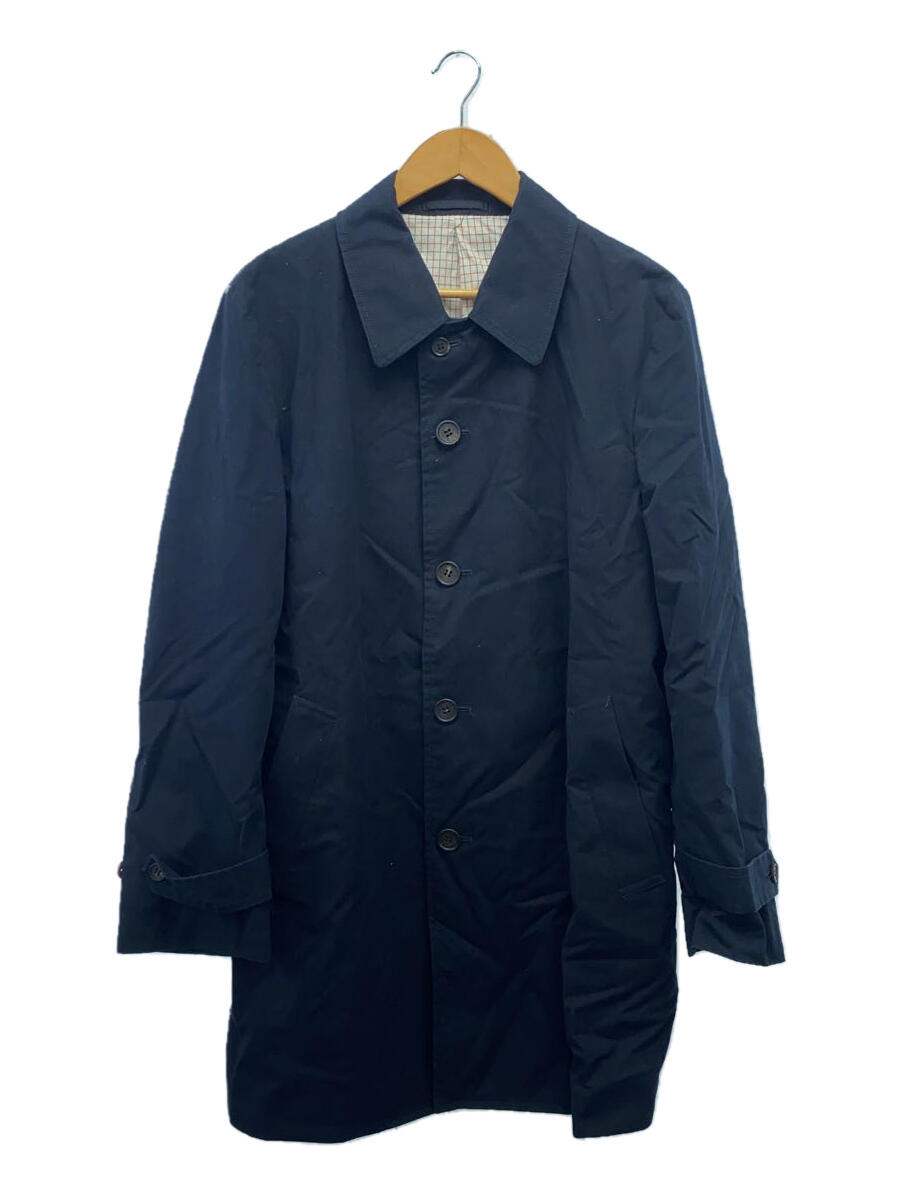 【中古】COMME des GARCONS HOMME◆ステンカラーコート/L/コットン/NVY/ネイビ/無地/HO-C003【メンズウェア】