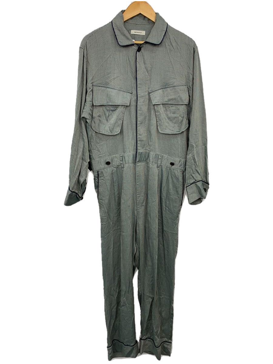 【中古】MATSUFUJI◆オールインワン/2/コットン/GRN/チェック/M221-0303【メンズウェア】
