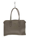 【中古】FURLA◆トートバッグ/レザー/GRY【バッグ】