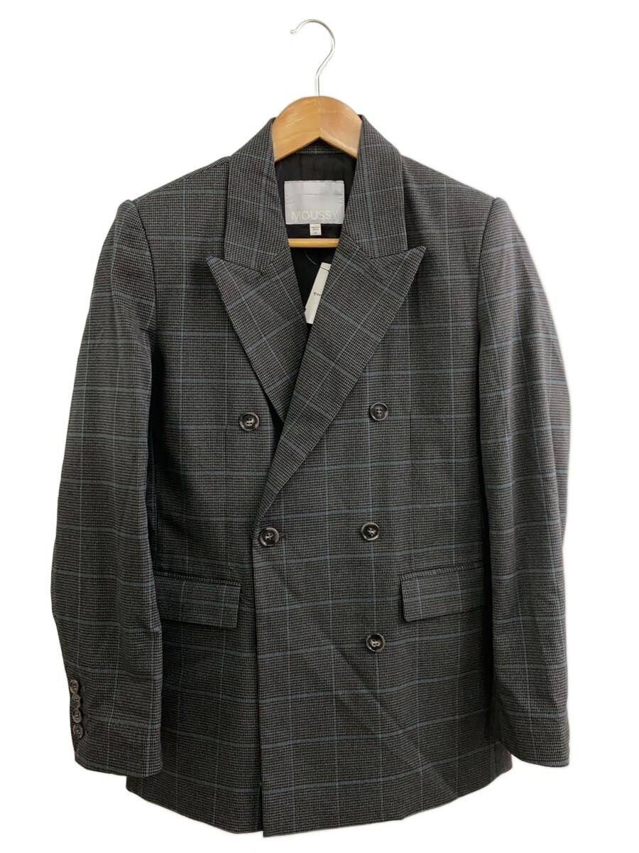 【中古】MOUSSY◆テーラードジャケット/FREE/ポリエステル/GRY/010IA330-4391【レディースウェア】