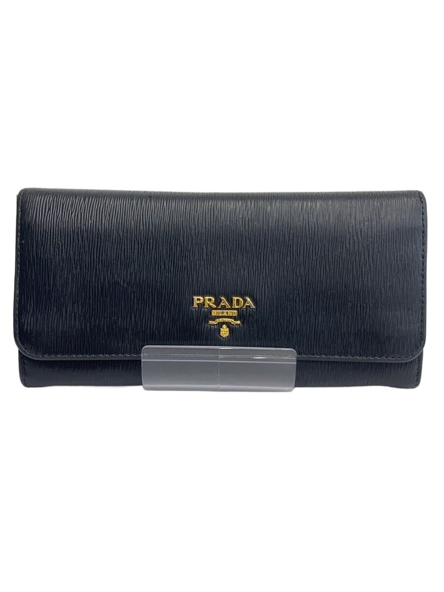 【中古】PRADA◆長サイフ/牛革/BLK/レディース【服飾雑貨他】