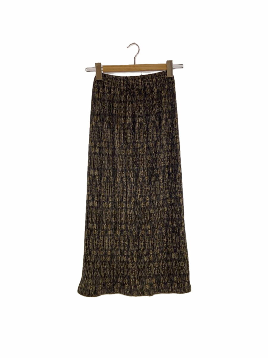 【中古】PLEATS PLEASE ISSEY MIYAKE◆ロングスカート/1/ポリエステル/グレー/総柄/PP14-JG485【レディースウェア】