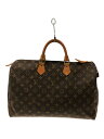 【中古】LOUIS VUITTON◆1)スピーディ40_モノグラム・キャンバス_BRW/PVC/BRW【バッグ】