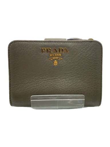 【中古】PRADA◆2つ折り財布/レザー/GRY/レディース/1ML018【服飾雑貨他】 【中古】PRADA◆2つ折り財布/レザー/GRY/レディース/1ML018【服飾雑貨他】