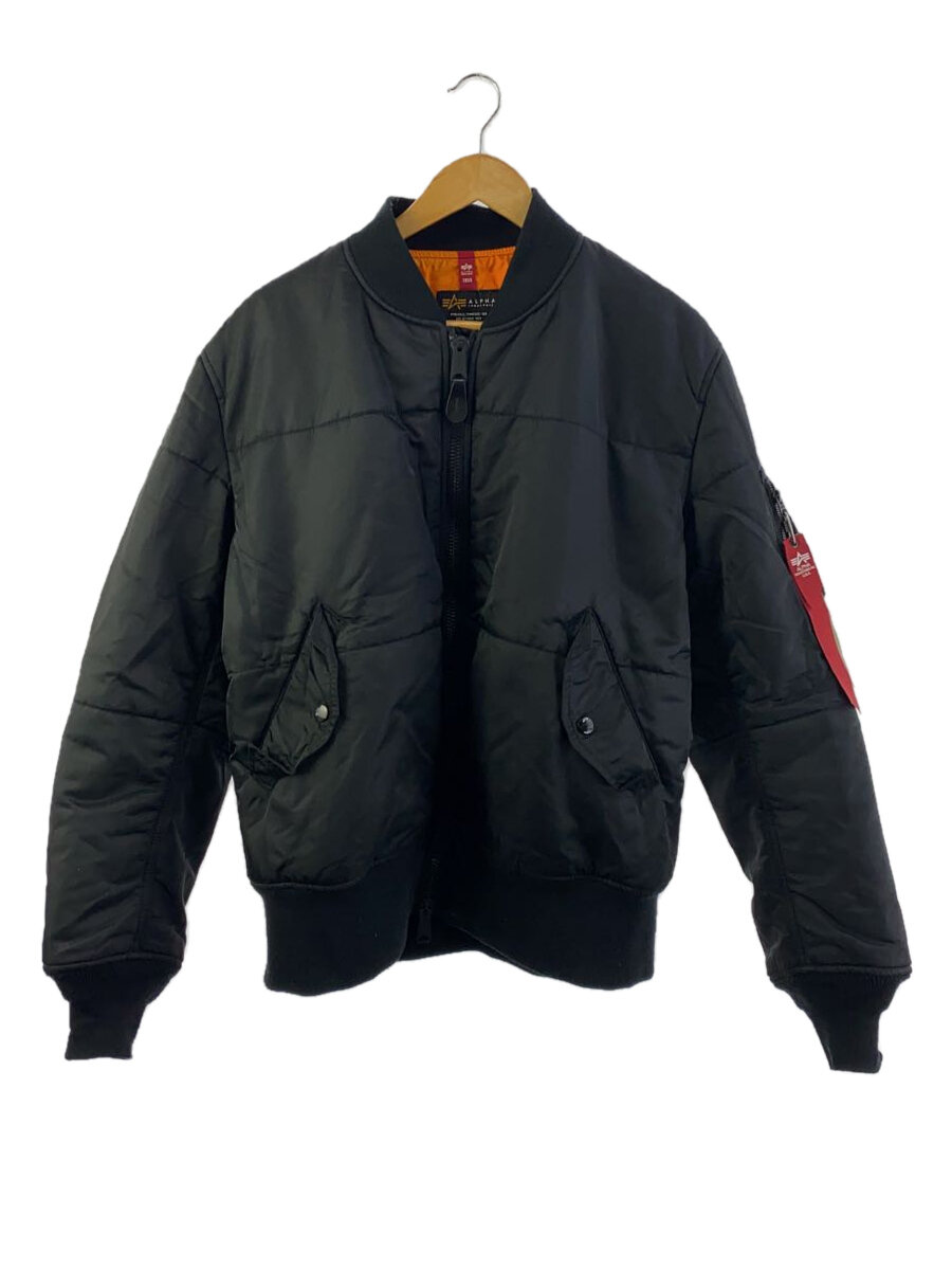 【中古】ALPHA INDUSTRIES◆フライトジャケット/L/ナイロン/ブラック/TA1635-9001【メンズウェア】