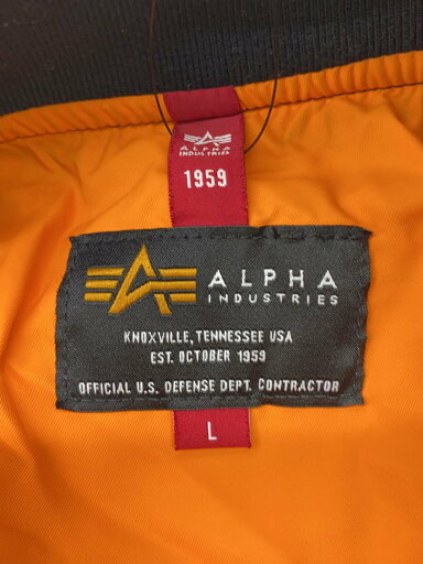 【中古】ALPHA INDUSTRIES◆フライトジャケット/L/ナイロン/ブラック/TA1635-9001【メンズウェア】