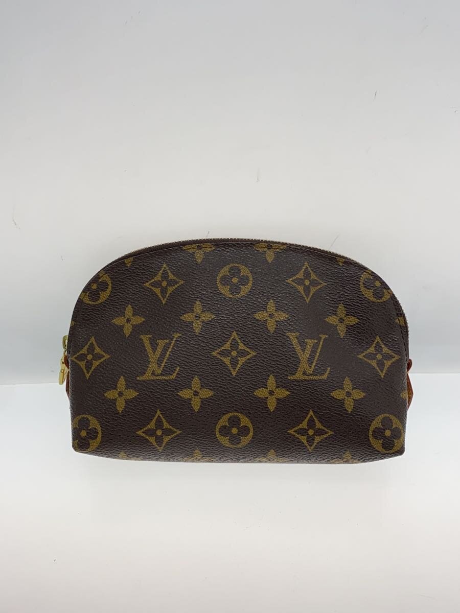 【中古】LOUIS VUITTON◆ポシェット・コスメティックPM_モノグラム・キャンバス_BRW/PVC/BRW/総柄【バッグ】