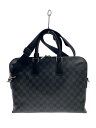 【中古】LOUIS VUITTON◆ポルト・ドキュマン・ジュール_ダミエ・グラフィット_BLK/PVC/BLK【バッグ】