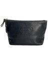 【中古】COACH◆ポーチ/レザー/BLK【バッグ】
