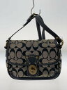 【中古】COACH◆クリケット・ショルダーバッグ_シグネチャー_ブラック/キャンバス/BEG/総柄【バッグ】(4)