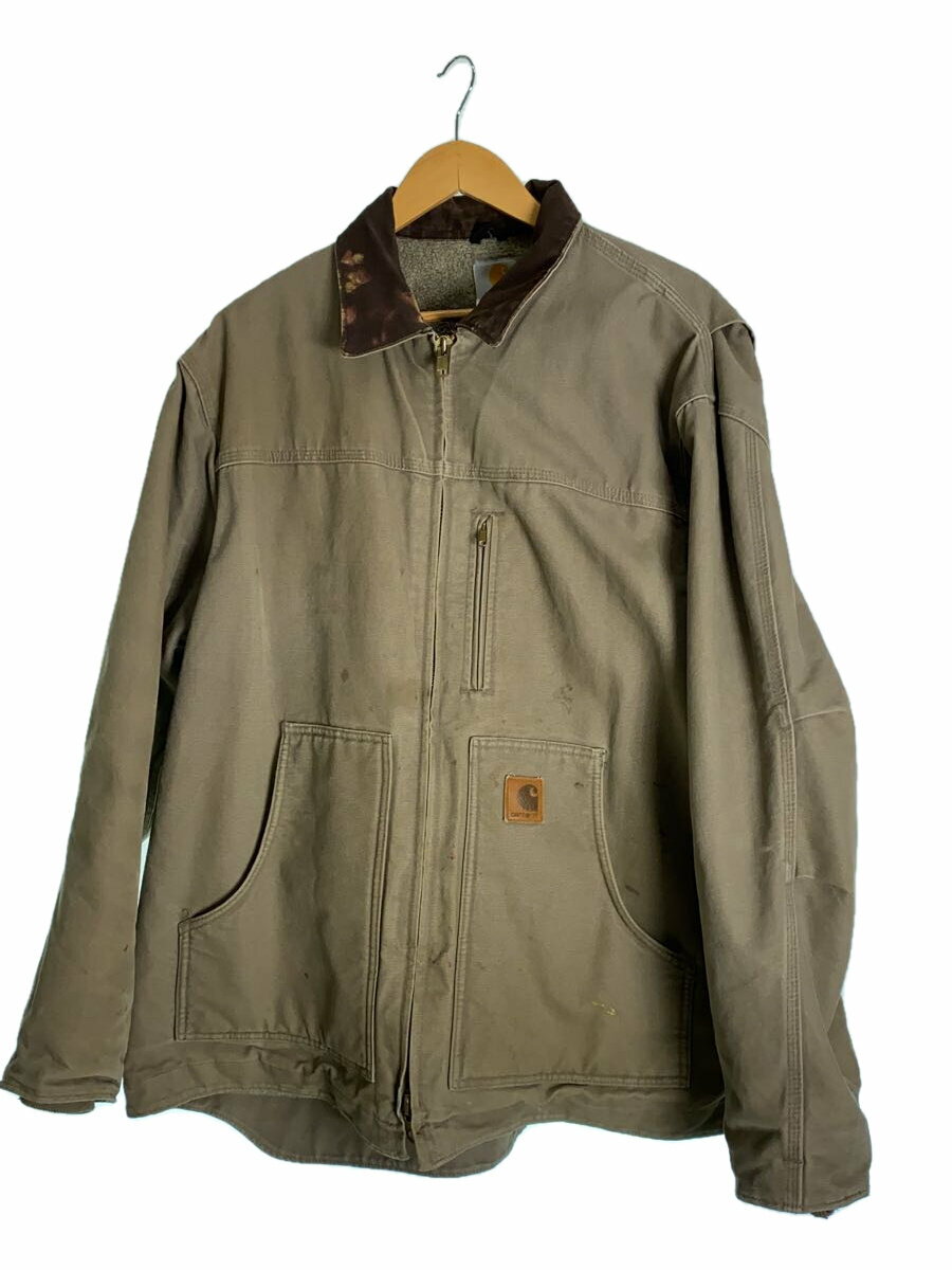 【中古】Carhartt◆RIDGE COAT/C61/MUS/ジャケット/XL/コットン/BEG/無地【メンズウェア】